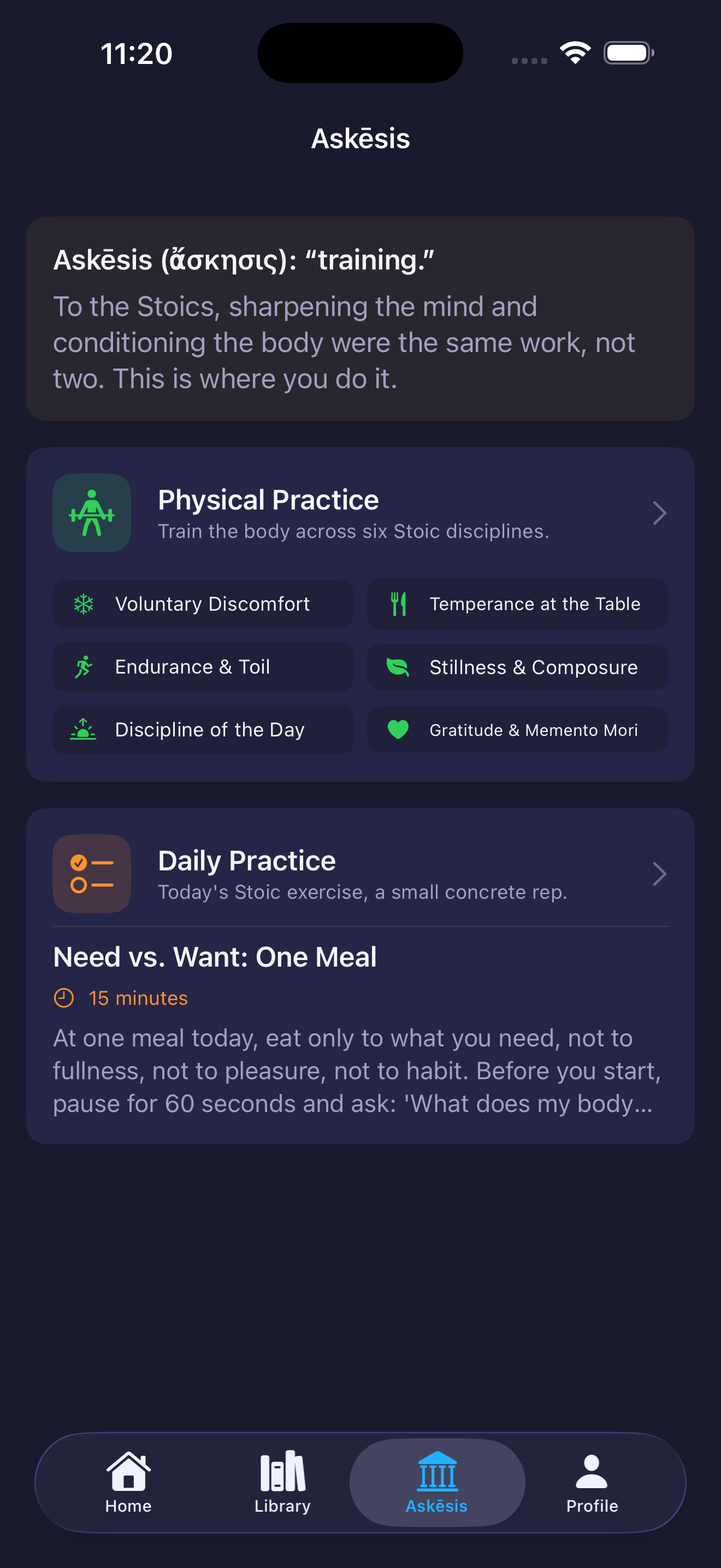 Askesis physical practice disciplines